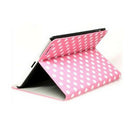 Pink and White Polka Dot Pattern PU Leather Case For iPad 2