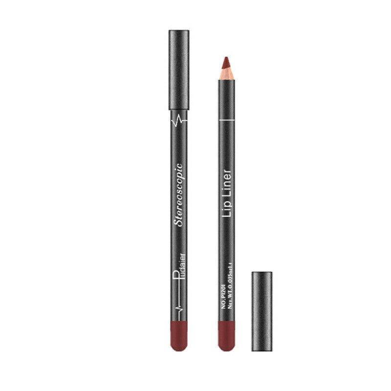 12Pcs Lipliner Waterproof Lip Liner Pencil Long Lasting Matte Lipstick L DXP