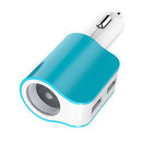 blue Multifunctional cigarette lighter dual USB one with two car charger Mo