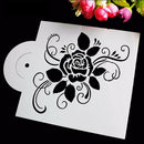 2x Rose Cake Stencils Cookie Mold Coffee Mold Pastry Tools Wedding Cake Decor â„–[