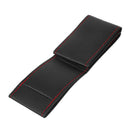 Black+Red PU Leather DIY Car Steering Wheel Cover 38cm With Needle And Thread3C