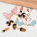 Mix Charms 12pcs/lot Enamel Rabbit Squirrel Pendant DIY Jewelry Making FindinTE