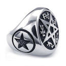 Men's Jewelery ring- Retro Pentagram - Stainless Steel - Rings - Fantasy -