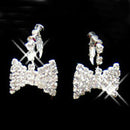 Women's Jewelry Set Bridal Wedding Bow Multilayer Pearls Crystal Rhinestone
