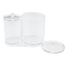 Acrylic Cotton Ball Holder Makeup Pads Organizer Box Round Container Case
