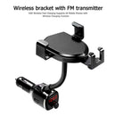 10W Wireless Charger Car Phone Holder Dual USB MP3 Player FM Transmitter A