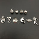 30Pack Sport Theme Charms Mixed Rugby Player Glove Pendants for DIY Findings