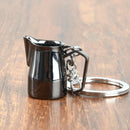 Metal Keychain Ring Coffee Accessories Frothing Jug Design Keyring Gifts