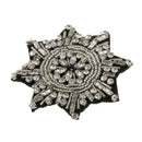 2xRhinestone Applique Beaded Eight Pointed Star Patches Sew on Garment Badge