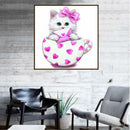 2 Sets Cats 5D Diamond Painting Embroidery Cross Crafts Stitch Kit Decor Art