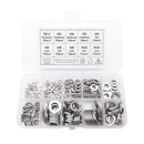 260-Pcs (7-Size) Steel Flat Washer and Lock Washer Assortment Set - Size In
