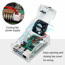 for Raspberry Pi 4B Acrylic Case and Camera Case,Heat Sink, Cooling Fan, Mi