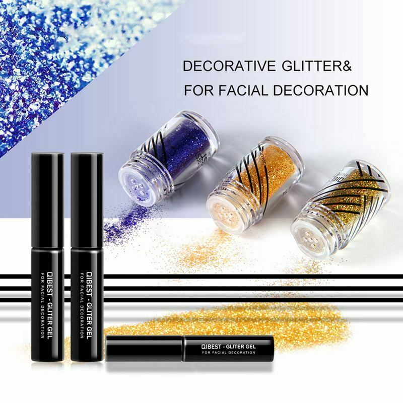 QiBest Shimmer Glitter powder Eye Shadow Face Eyes Lips Nails and Glue Wate A8Y4