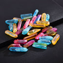 Large A Lot Of Titanium Rainbow Aura Lemurian Quartz Crystal Point Healing 100g-