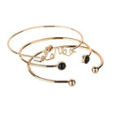 Personality English Alphabet Love Expression Black Gem 3 Piece Bracelet