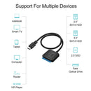 USB 3.1 Type C to 2.5 3.5 SATA III Hard Drive Cable 0.4m for Data Transfer