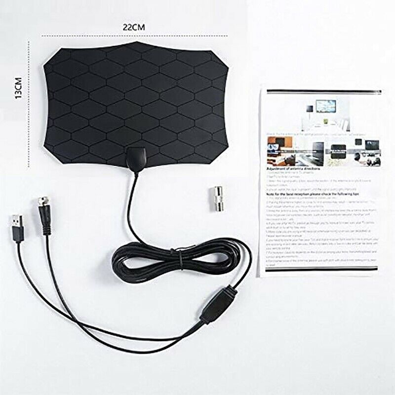 300 Miles 4K 1080P Digital HDTV Indoor TV Antenna with Amplifier Signal BoosM9W5