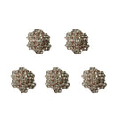 5Pcs Crystal Diamante Plum Flower Flatback Button DIY Embellishment 25mm