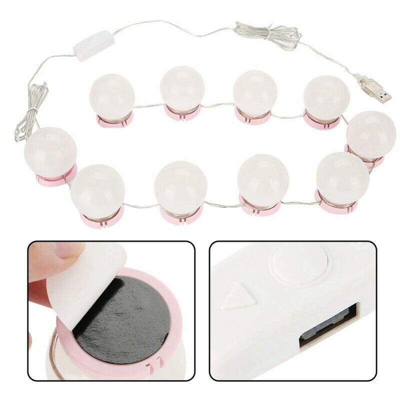 Makeup Mirror Vanity Led Light Bulbs Kit Usb Charging Port Cosmetic Lighted B6D1