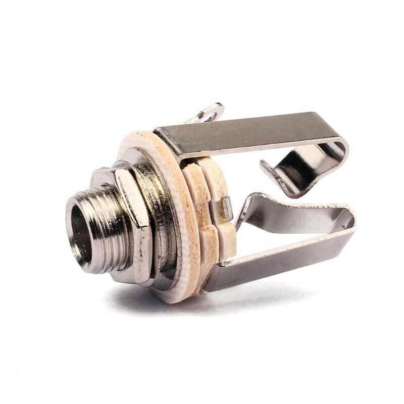 6Pcs Electric Guitar Bass Stereo Jack Dual Channel Jack 6.3Mm 6 Pack