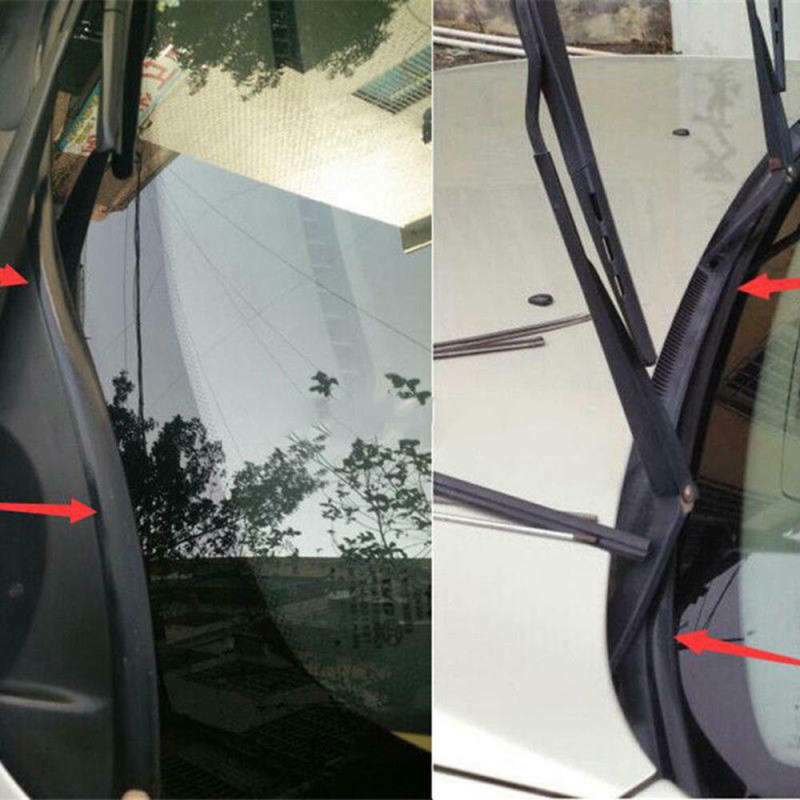 Car Black Rubber Seal Under Front Windshield Panel Sealed Trim Moulding Strips