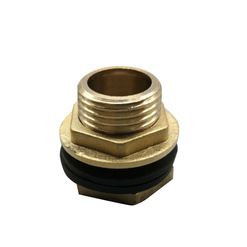 Water Tank Connector 3/4" Female 1" Male Brass Garden Fitting with 2 Rubber Ring