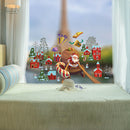 2pcs Christmas Santa Claus Carriage Wall Stickers Living Room Bedroom Decor A