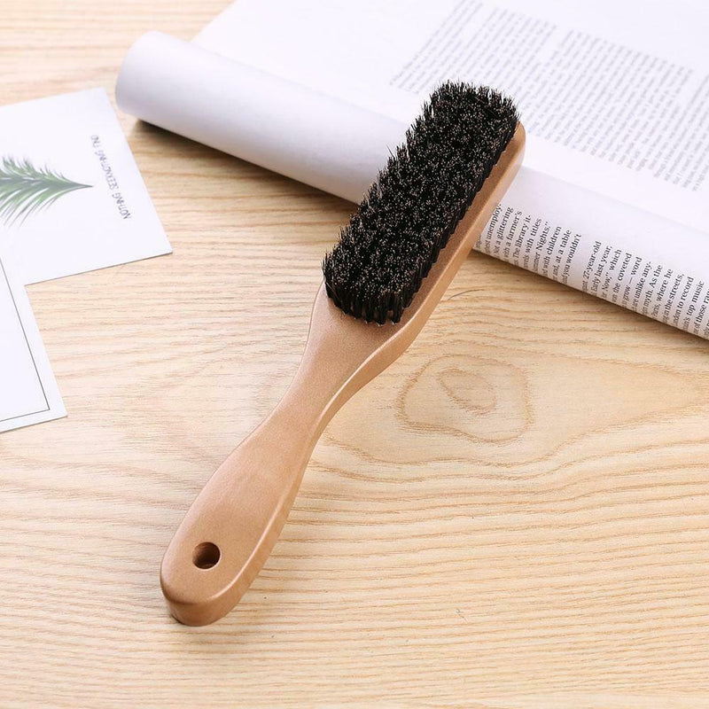 Wood Handle Hair Brush Hard Boar Bristle Hairdressing Beard Comb (Yellow)