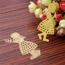 Vivid Girls Blowing Bubbles Embossing Metal Cutting Dies Stencils ME