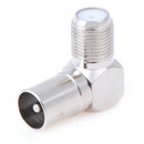 2pcs Right Angle F Female to 9.5 TV Male Aerial Antenna Plug Connector Adap Gw