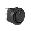 20A 12V 3 Pin Car Auto Boat On Off Round Dot LED Rocker Toggle Switch(Blue)