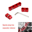 12 PCS Red Aluminum Engine Spark Plug Wire Separator Divider Organizer Clamp Kit
