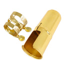 Brass Alto Saxophone Mouthpiece Protective Cap Cover with Ligature Fastener,