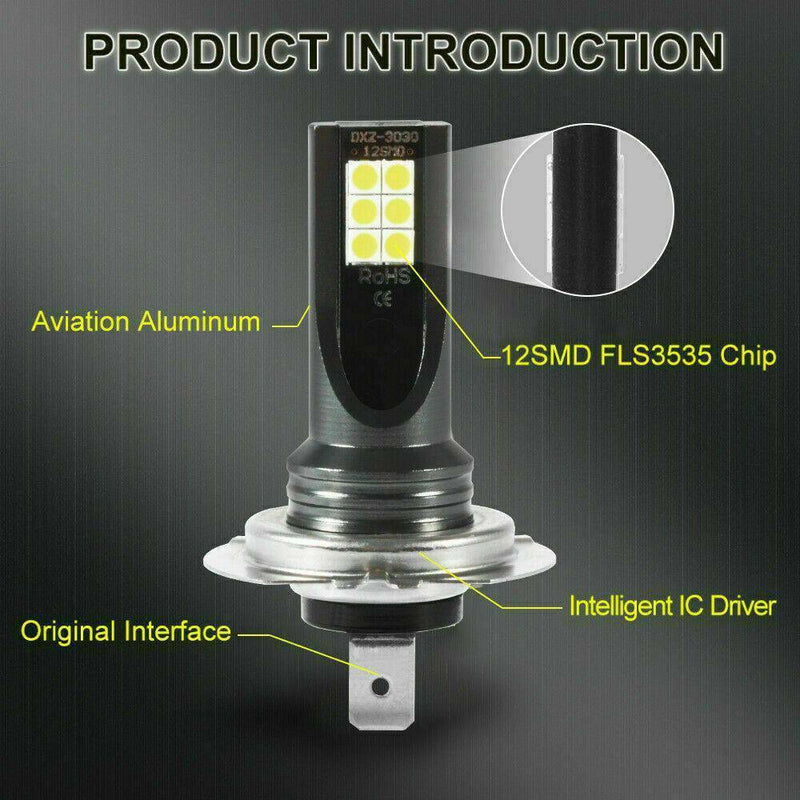 2PCS H1 200W 12000LM LED Car Fog Headlight Conversion Globes Bulbs Beam LD2004
