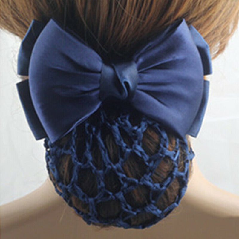 Fashion Bank hotel office Lady Hair Clip Cover Bowknot Bun Snood Women Headband