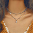 Star Opal Pendant Women Necklace Multi-layer Sweater Choker Jewelry Gifts