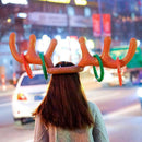 Inflatable Reindeer Antler Hat Toss Rings Xmas Gift Holiday Party Game Moos W7A5