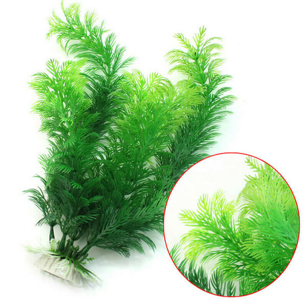 Artificial Aquarium Fish Tank Green Plastic Plant Decoration 11.8-Inch Tall PFK