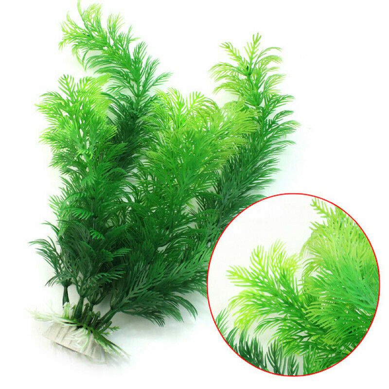 Artificial Aquarium Fish Tank Green Plastic Plant Decoration 11.8-Inch Tall PFK