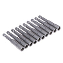 10pcs/set Hex Magnetic Nut Driver Set Socket 1/4" Shank Impact Magnetic