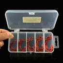 51 Pcs/Set Red Worm High Carbon Steel Fishing Hook For Texas Rig Soft Bait-ME