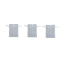3x Small White Drawstring Gift Bag Cotton Cloth Jewelry Pouch Wedding Embroidery