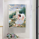 5D DIY Full Drill Diamond Painting Castle Girl Cross Stitch Embroidery Kits