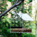 House Type Bird Food Container Dispenser Feeding Device Birds Transparent Feeder