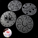 4 Pieces Plastic Spray Print Stencils, Cake Coffee Spray Printing Mold DIY for