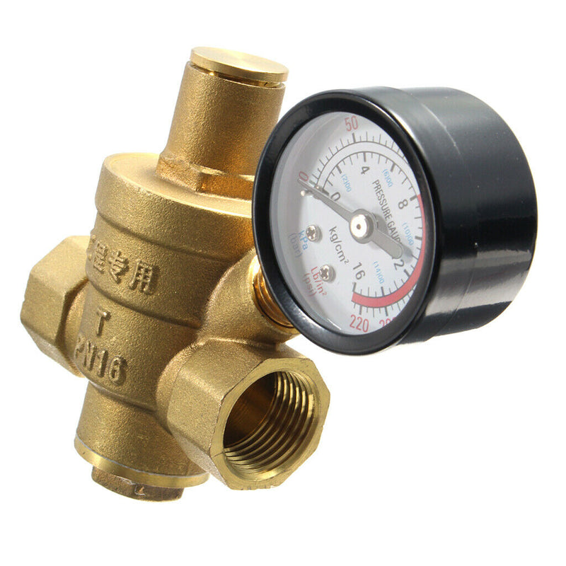 1Pcs Adjustable Brass Water Pressure Reducing Valve Regulator Reducer 1/2''
