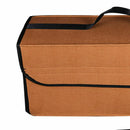 Trunk Organizer Felt Cloth Foldable Car SUV Storage Bag Cargo Box Brown Color