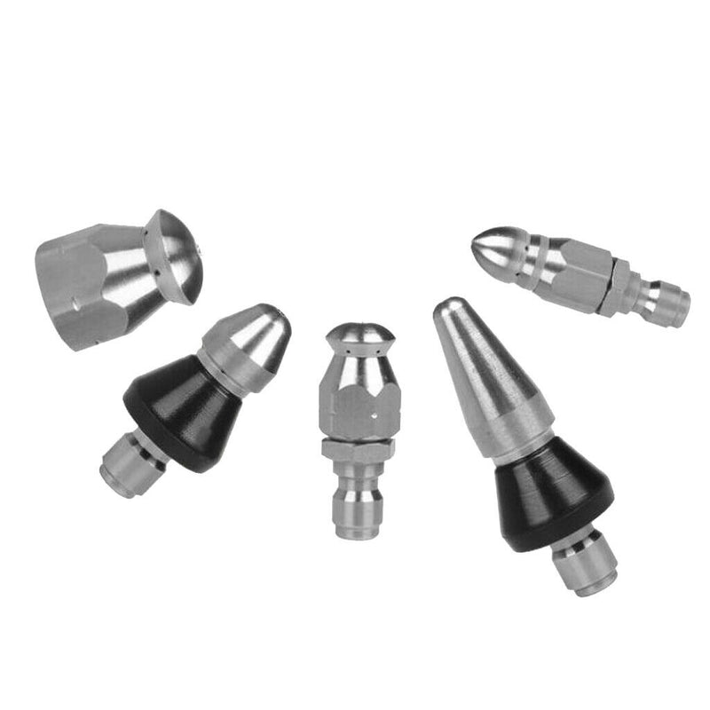4X 1/4inch Drain Pipe Jetter Rotary Nozzle Quick Release Pressure Sewer Nozzle
