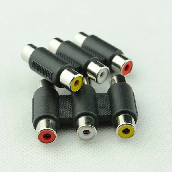 2x Composite 3RCA  AV Audio Video Female To Female Coupler Adapter Joint