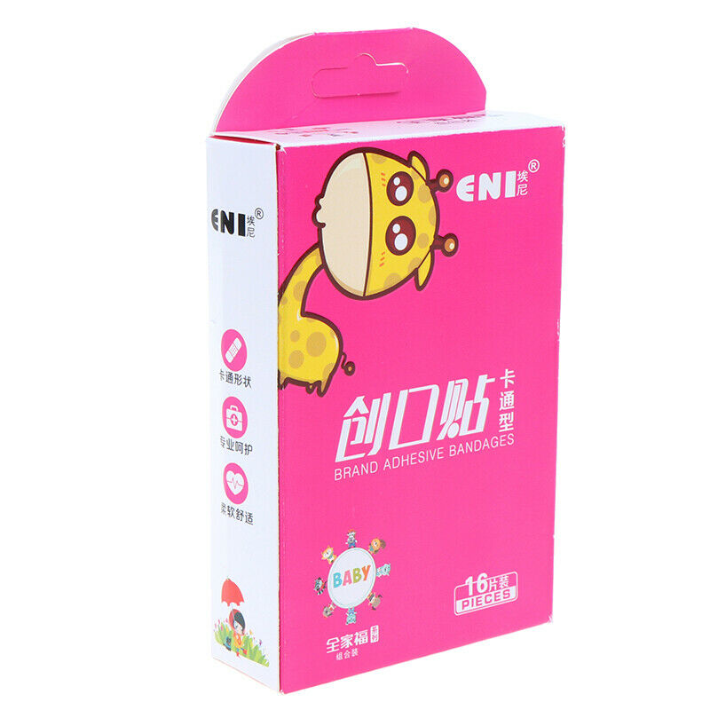 1Box/16Pcs Waterproof Breathable Cartoon Band Aid Hemostasis Adhesive Bandag Kw